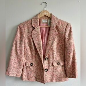 Vintage Emma James | Tweed Blazer | Pink